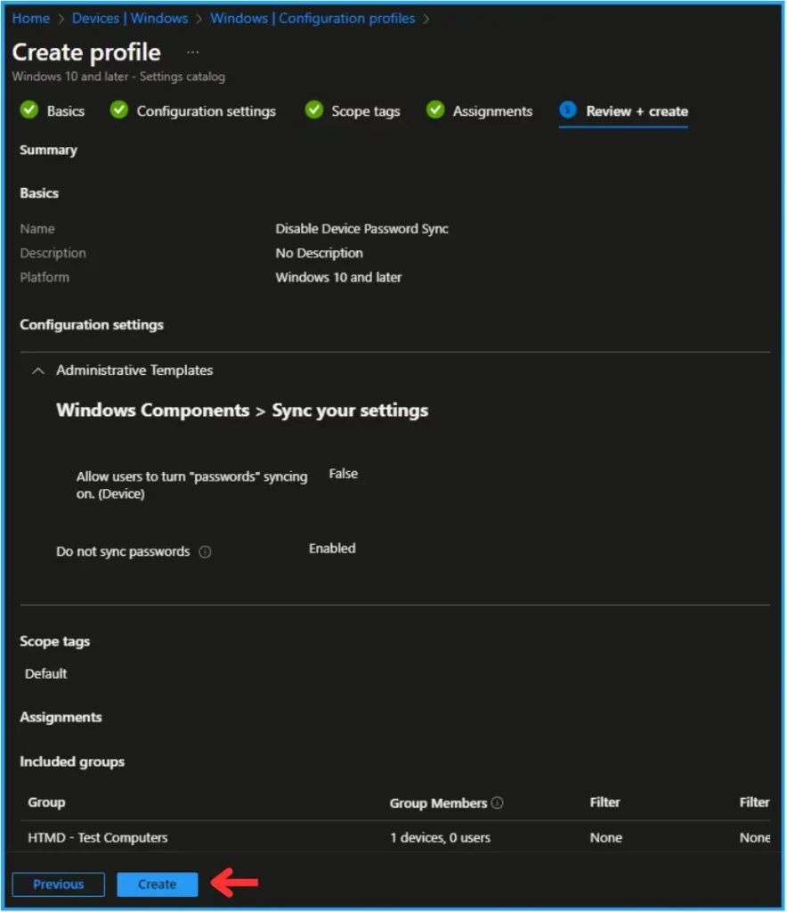 Easy Way to Disable Device Password Sync with Intune. Fig. 11