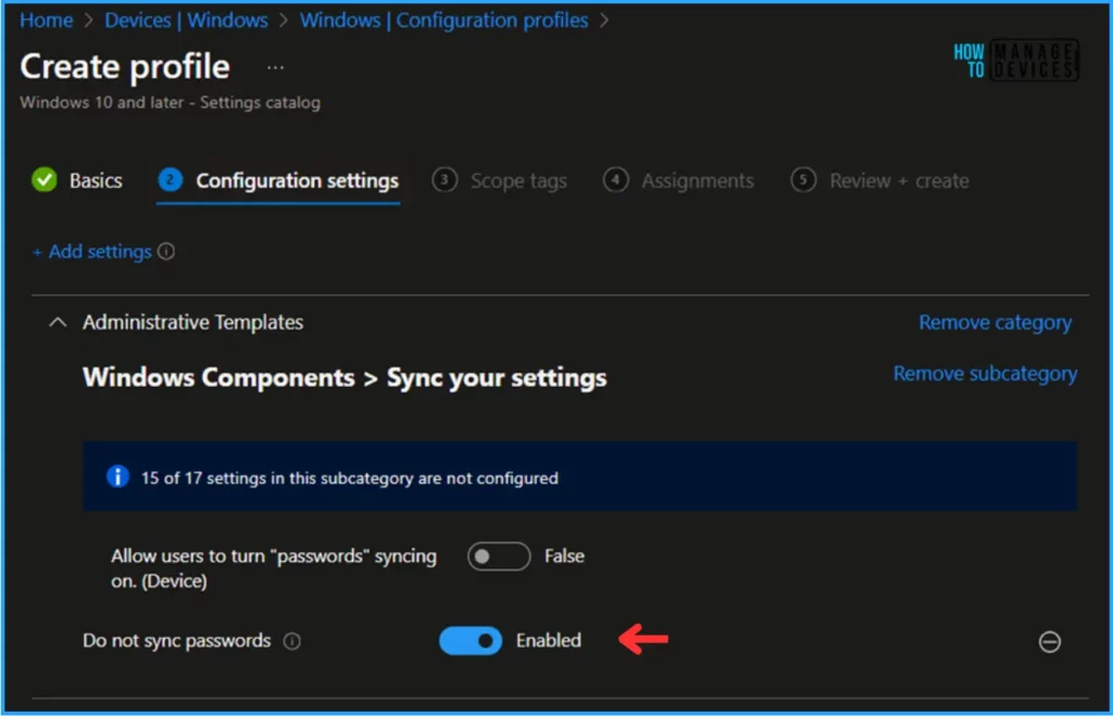 Easy Way to Disable Device Password Sync with Intune. Fig. 8