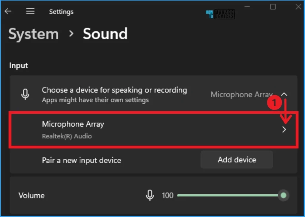 Enable Disable Microphone Array in Windows 11 - Fig.3