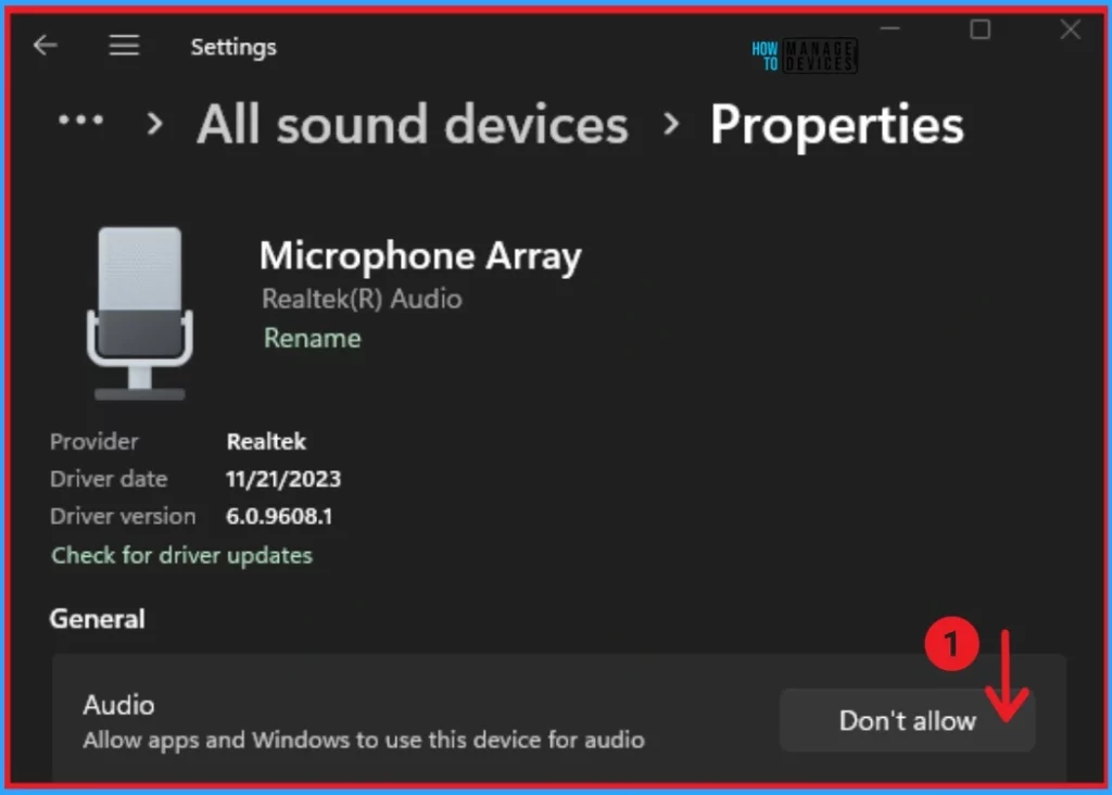 Enable Disable Microphone Array in Windows 11 - Fig.5