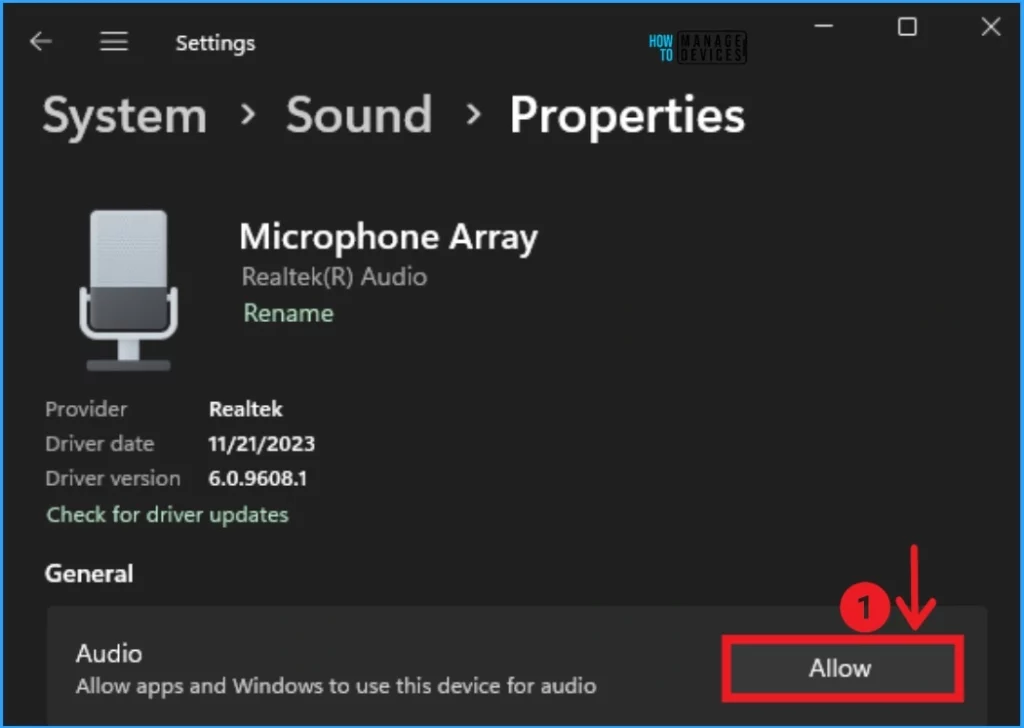 Enable Disable Microphone Array in Windows 11 - Fig.4