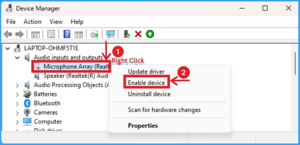 Enable Disable Microphone Array in Windows 11 - Fig.12