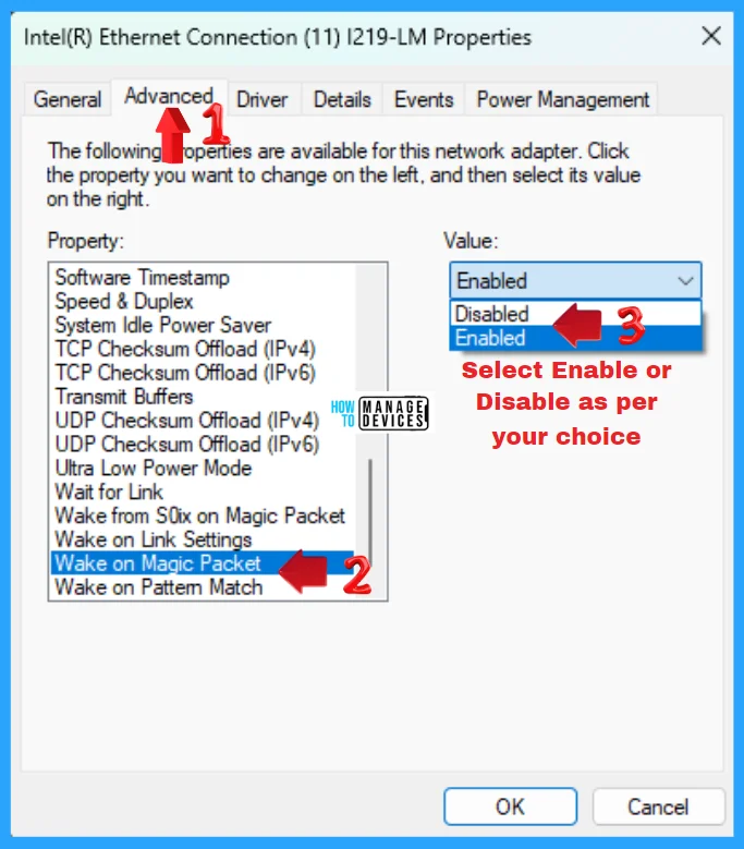 How to Enable Disable Wake on LAN in Windows 11 - Fig. 12