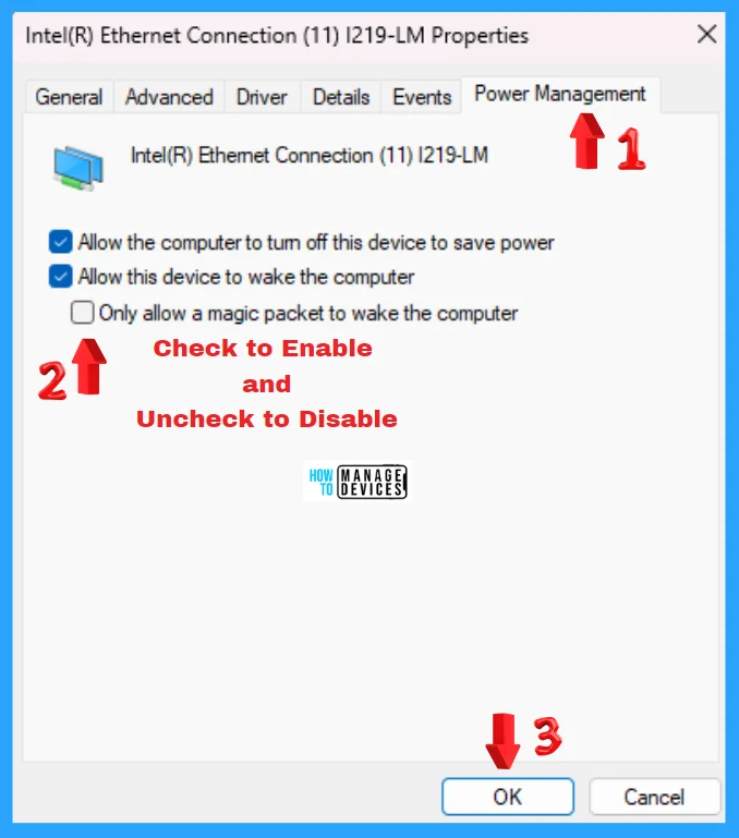 How to Enable Disable Wake on LAN in Windows 11 - Fig. 13