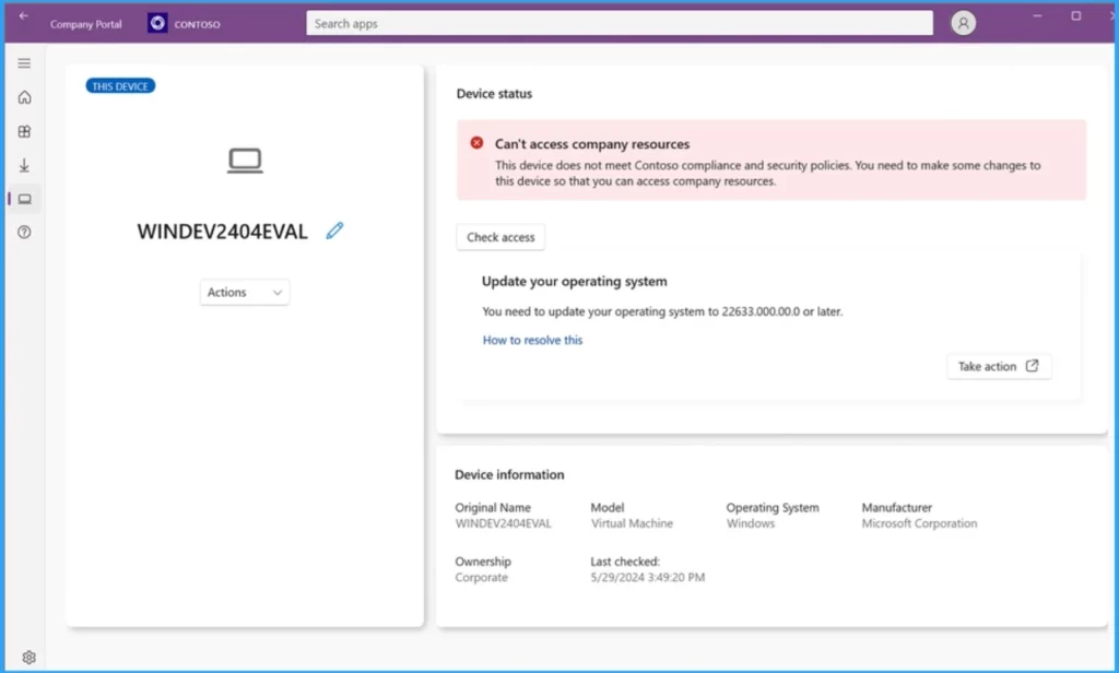 New Appearance for Intune Company Portal App for Windows - Fig.6 - Creds to MS
