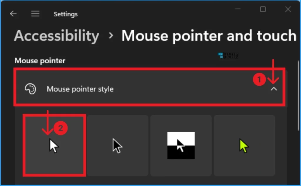 Methods to Change Mouse Pointer Size, Style and Color in Windows 11 - Fig.4
