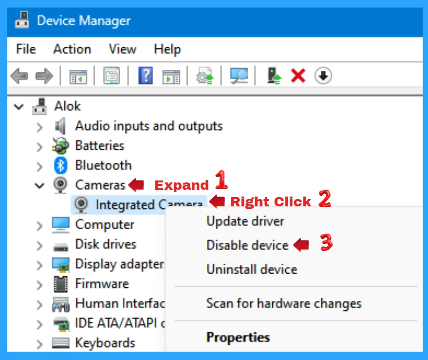 Process to Enable Disable Camera in Windows 11 - Fig. 9