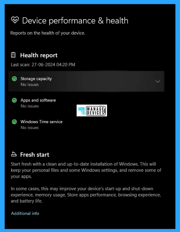 Show Hide Device Performance & Health Report in Windows Security in Windows 11 - Fig. 2