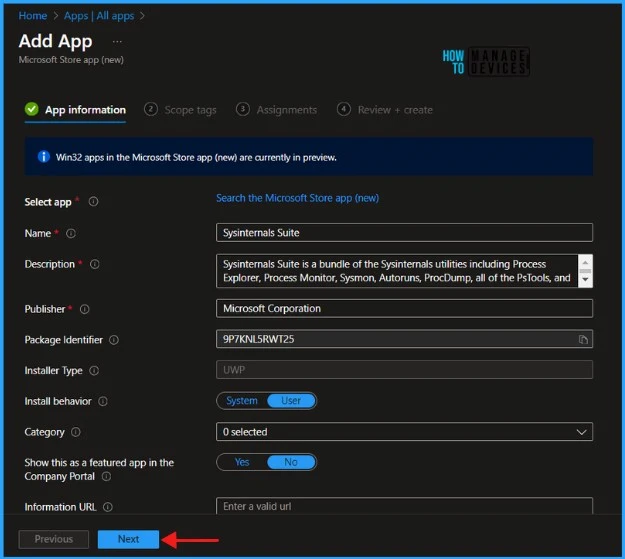 Install SysInternals Suite on Windows Device using Intune 5