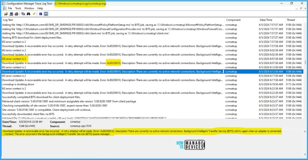 FIX SCCM Agent Installation Error 0x80200010. Fig. 02