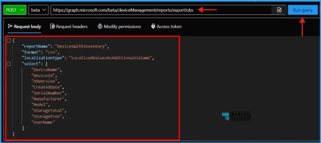 How to Generate Intune Device Inventory Report using Graph API Fig. 2