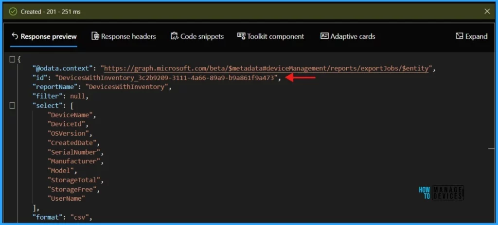 How to Generate Intune Device Inventory Report using Graph API Fig. 3