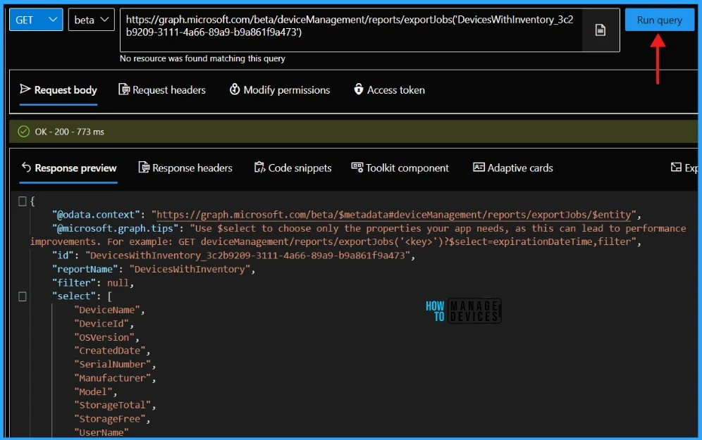 How to Generate Intune Device Inventory Report using Graph API Fig. 4
