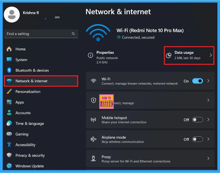 Managing Data Limits for Network Connections in Windows 11-Fig.2
