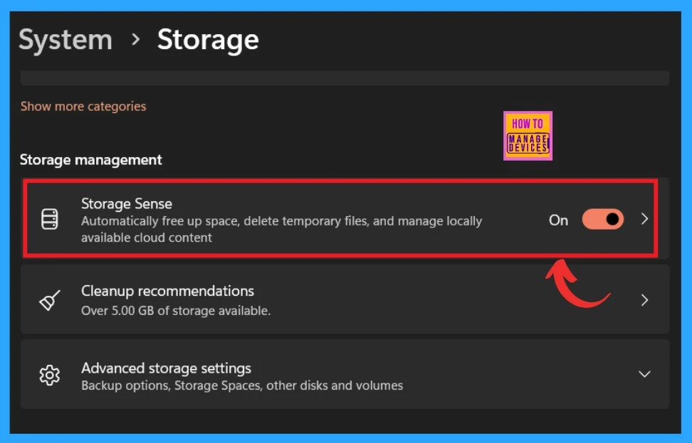 Storage Sense Cleanup of Temporary Files for Free-Up Disk Space in Windows 11-Fig.2