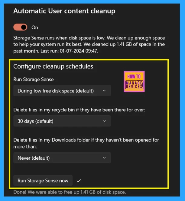 Storage Sense Cleanup of Temporary Files for Free-Up Disk Space in Windows 11-Fig.4
