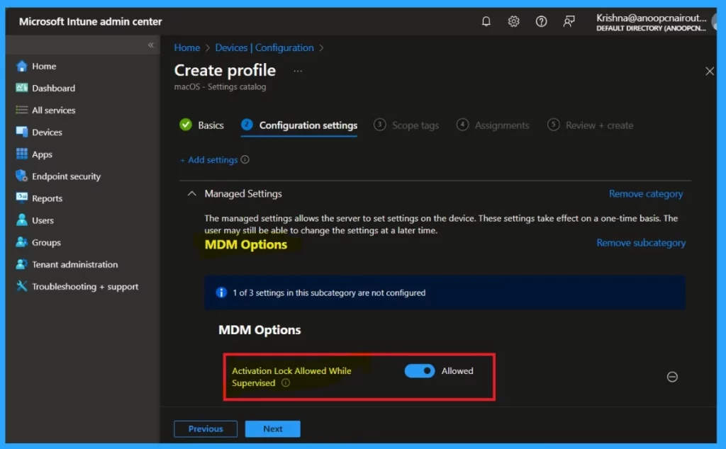 Managing Activation Lock on Apple Devices with Intune-Fig.2