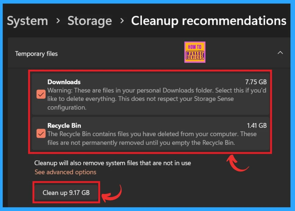 Storage Sense Cleanup of Temporary Files for Free-Up Disk Space in Windows 11-Fig.6