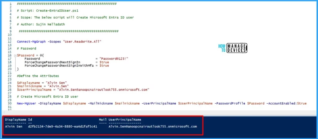 Create Microsoft Entra ID Users with PowerShell Script 4