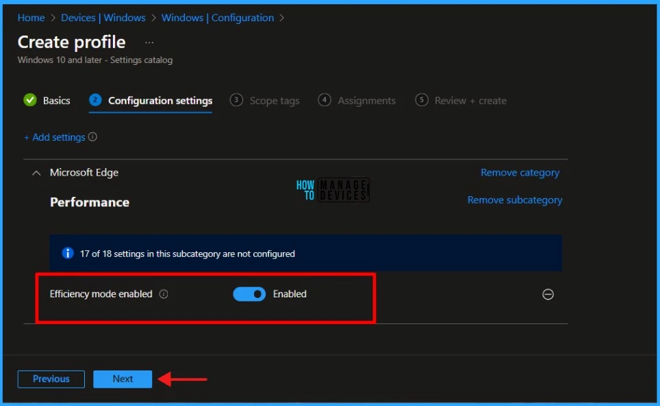 Guide to Enable Efficiency Mode in Microsoft Edge using Intune 6