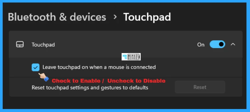 Enable Disable Leave Touchpad On When Mouse is Connected Feature in Windows 11 3 Enable Disable Leave Touchpad On When Mouse is Connected Feature in Windows 11 - Fig. 3