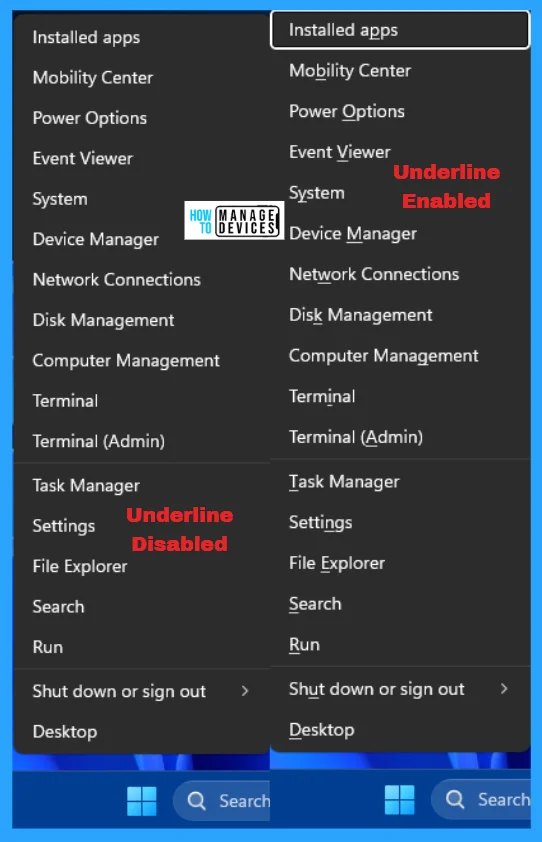 Enable Disable Underline Access Keys in Windows 11 -Fig. 2