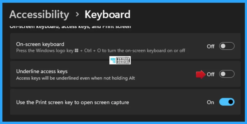 Enable Disable Underline Access Keys in Windows 11 -Fig. 4