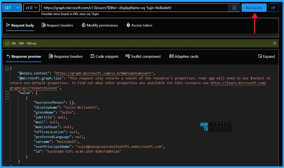Get Information Last Password Change for an Entra ID User using Microsoft Graph API Fig. 3
