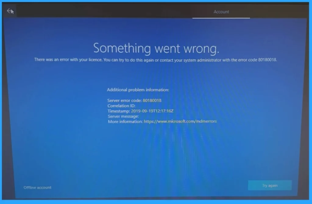 Intune Fix MDM User License Error Code 0X80180018 - Fig.2 - Creds to MS