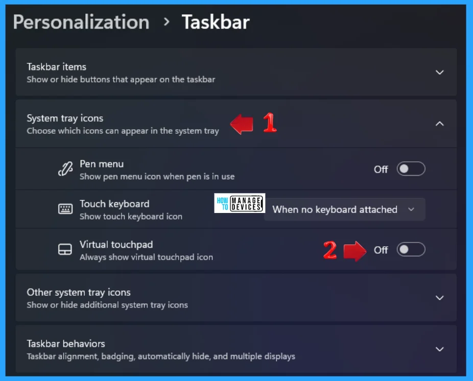 How to Show Hide Virtual Touchpad Icon on Taskbar in Windows 11 3 How to Show and Hide Virtual Touchpad Icon on Taskbar in Windows 11 - Fig. 3