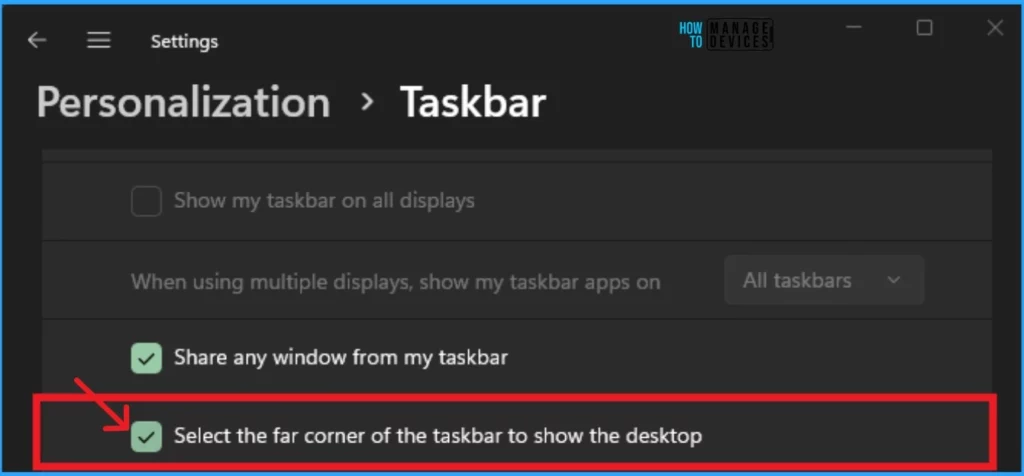 Methods to Enable Show Desktop Button on Windows 11 Taskbar - Fig.6