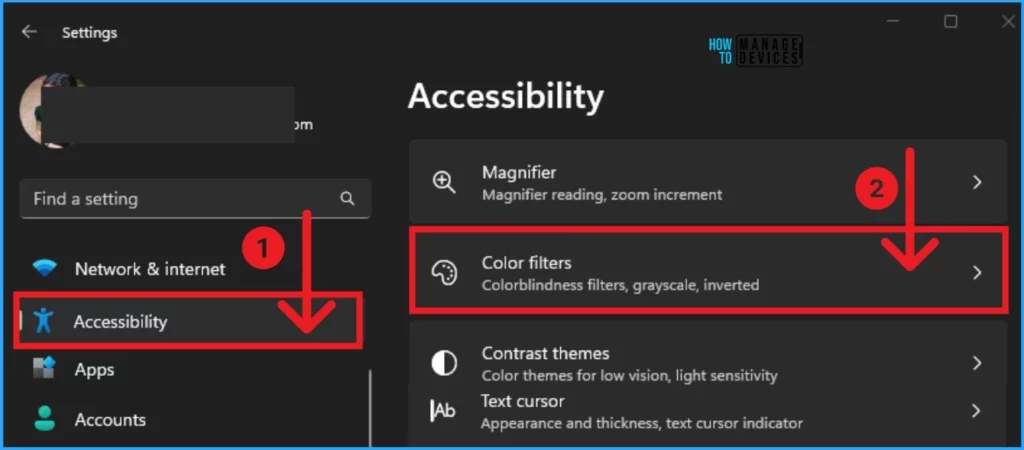 Overview of Color Filter Settings in Windows 11 3 Overview of Color Filter Settings in Windows 11 - Fig.2
