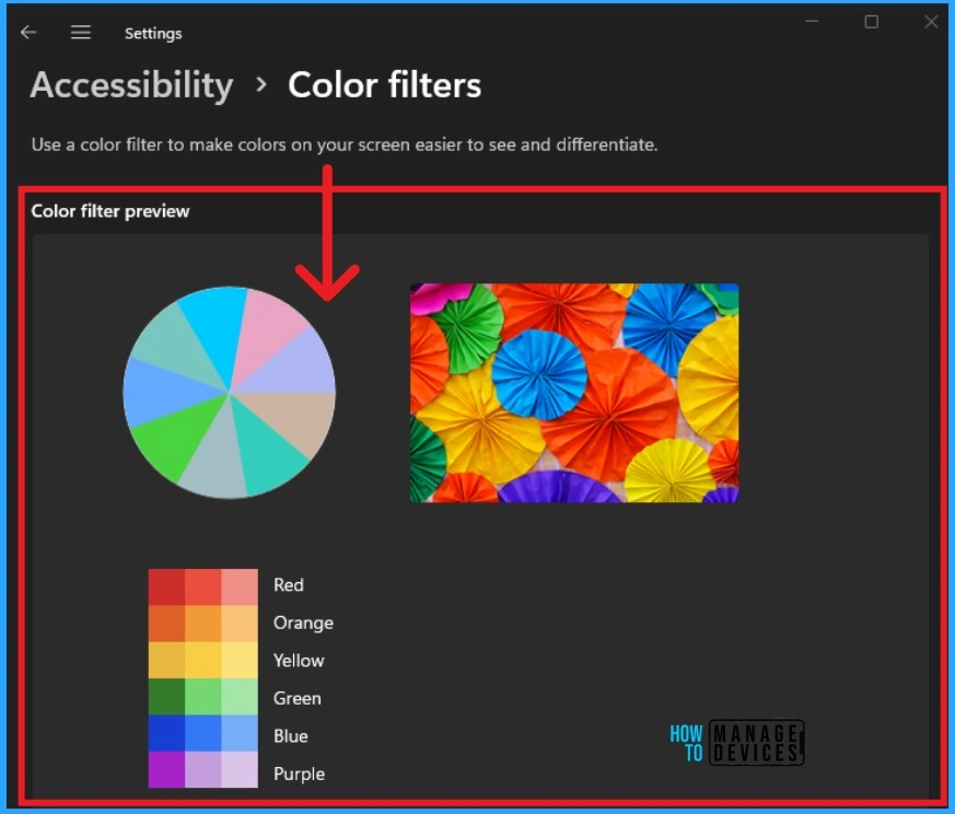Overview of Color Filter Settings in Windows 11 4 Overview of Color Filter Settings in Windows 11 - Fig.3