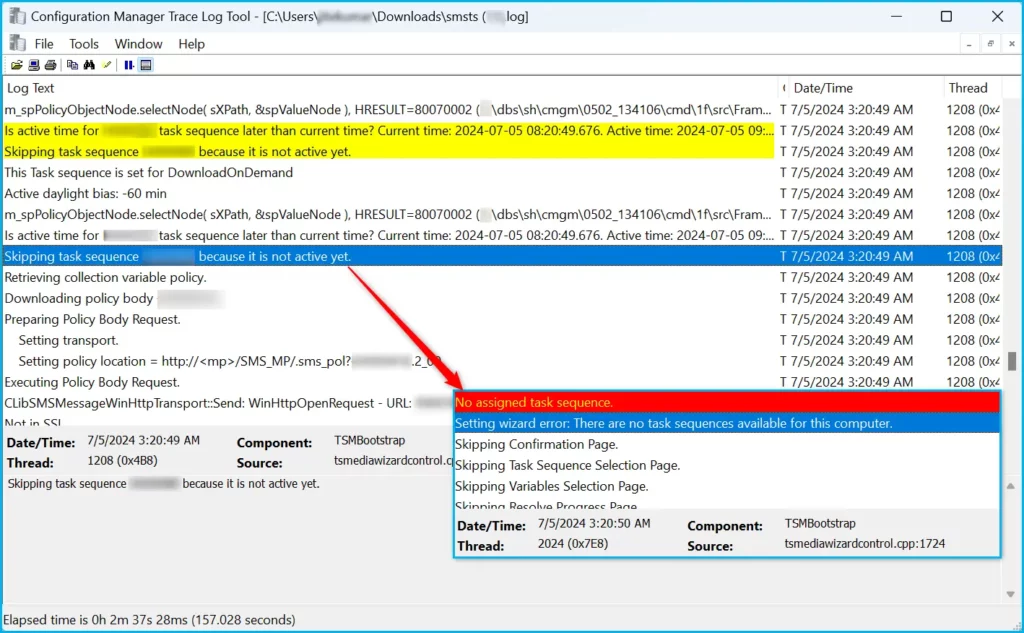 Fix SCCM Failed to Run Task Sequence because it is not active yet - Fig.2