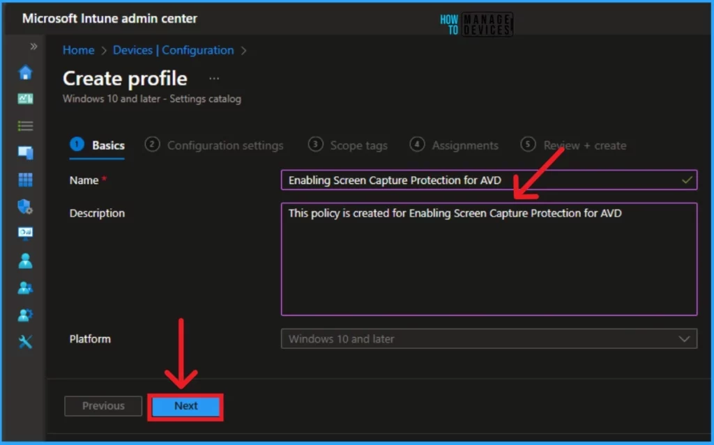 Turn On Screen Capture Protection in AVD using Intune - Fig.4