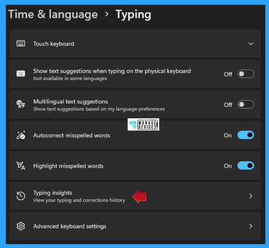Turn On or Off Typing Insights in Windows 11 - Fig. 3