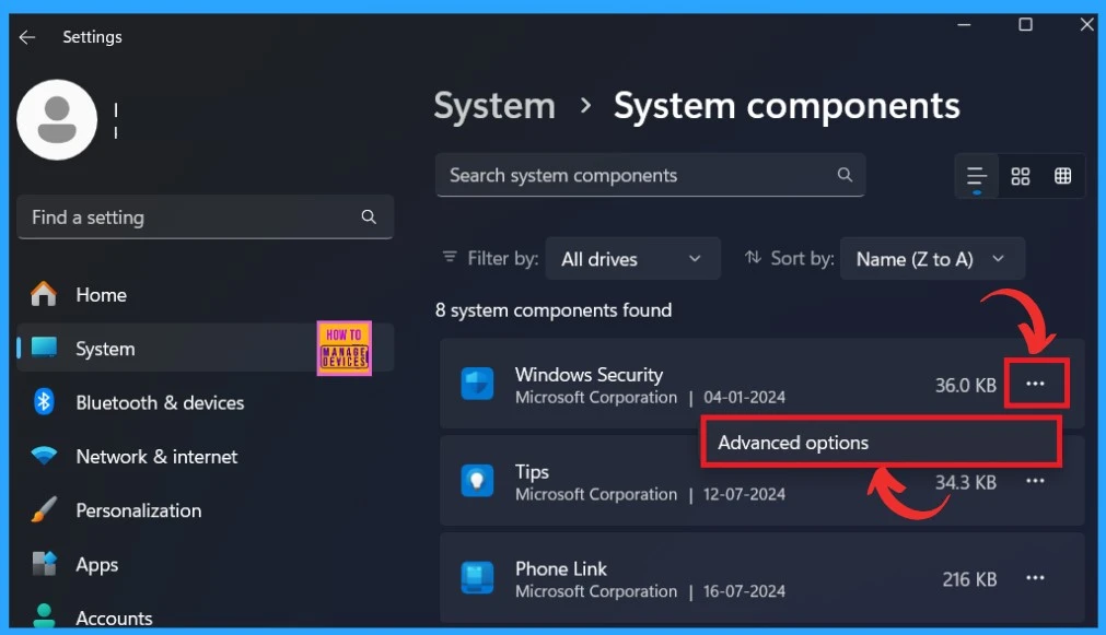 Repair Terminate Reset options for Windows 11 System Components to Fix Issues -Fig.1
