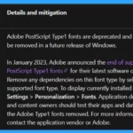 Adobe PostScript Type1 Fonts are Deprecated Migrate to OpenType Fonts that can Support Larger Glyph Sets