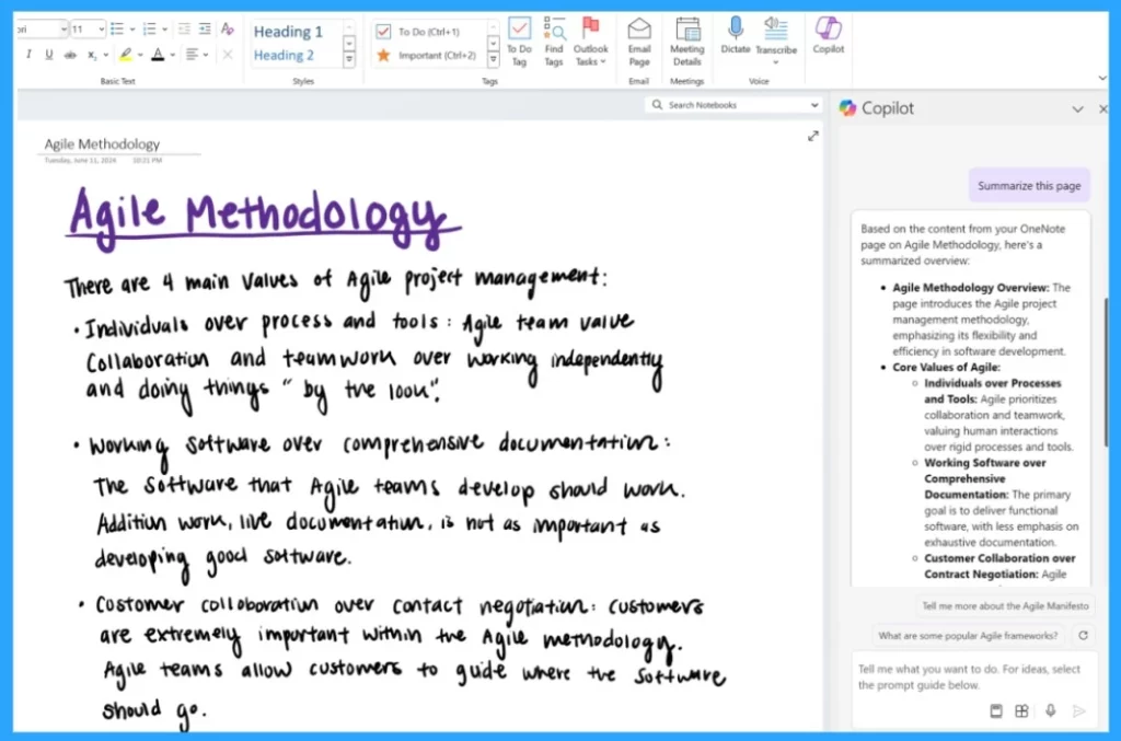 Copilot in OneNote Now Supports Handwritten Inked Notes-Fig.1 Creds to MS
