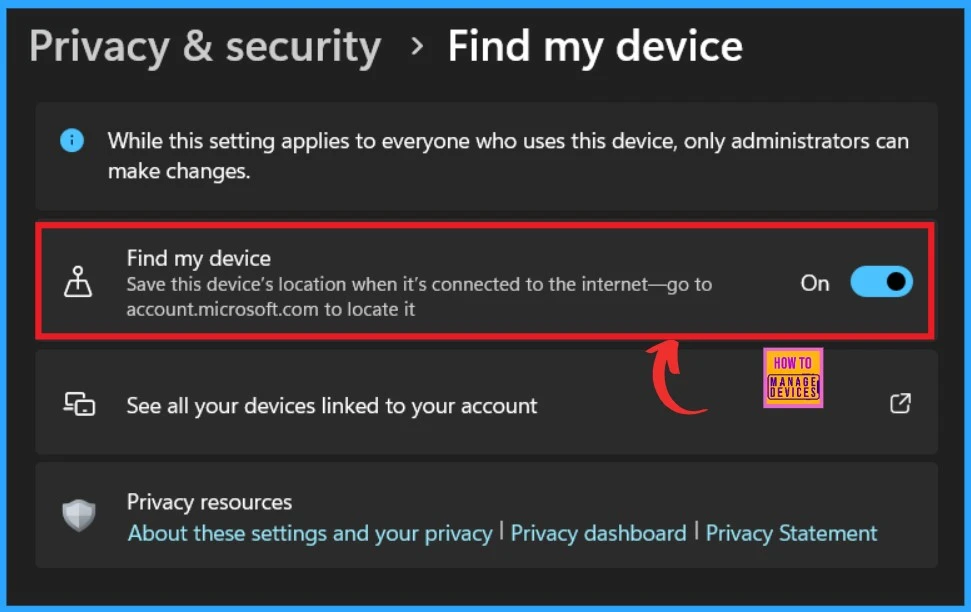 Turn On or Off Find My Device option in Windows 11 - Locate Device if Lost or Stolen-Fig.4