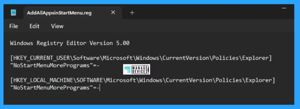 Add or Remove All Program Lists from the Start Menu in Windows 11 - Fig. 12