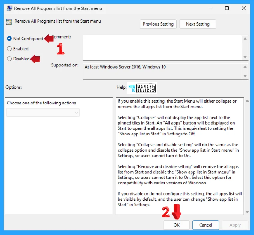 Add or Remove All Program Lists from the Start Menu in Windows 11 - Fig. 8