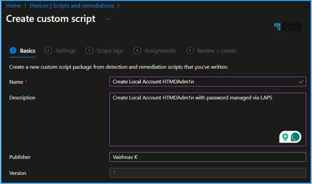 Best Guide to Create a Local User with Intune Remediation Script. Fig. 3