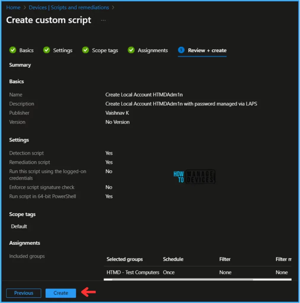 Best Guide to Create a Local User with Intune Remediation Script. Fig. 7