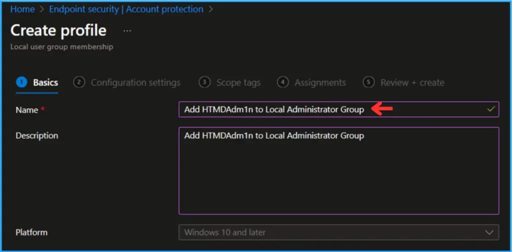 Add a Local User to Local Administrator Group with Intune Local User Membership PolicyFig. 4