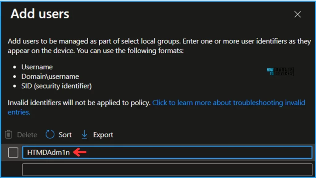 Add a Local User to Local Administrator Group with Intune Local User Membership Policy Fig. 6
