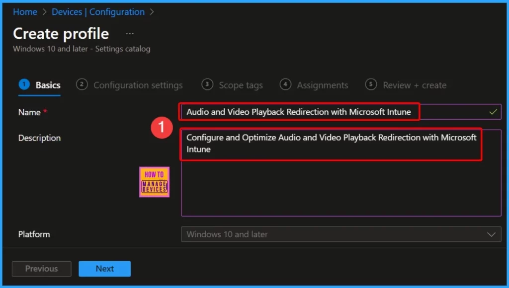 AVD Enable Audio and Video Playback Redirection and Limit Audio Playback Quality using Intune - Fig.2