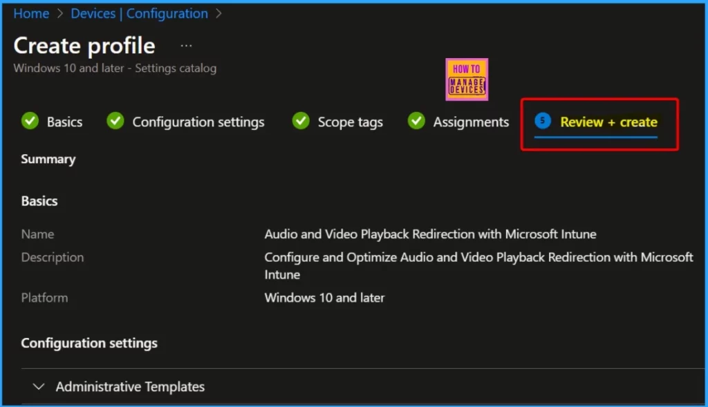 AVD Enable Audio and Video Playback Redirection and Limit Audio Playback Quality using Intune - Fig.6