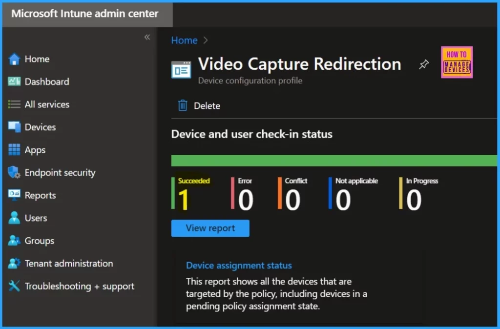 Enable Do Not Allow Video Capture Redirection in AVD using Microsoft Intune - Fig.7