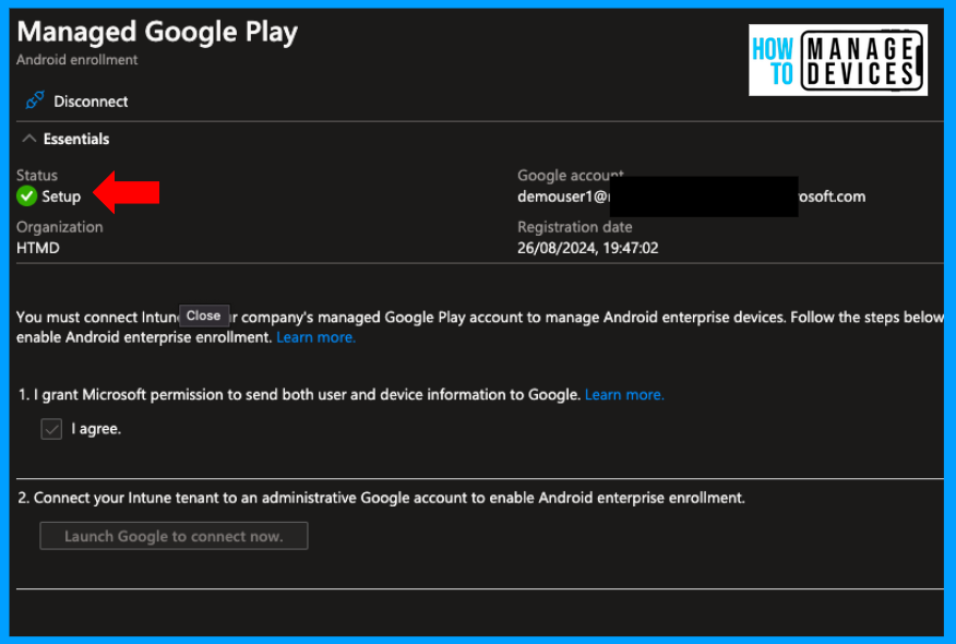 Connect Intune with Managed Google Play using Microsoft Entra Identity Account Instead of Google Account Fig: 9